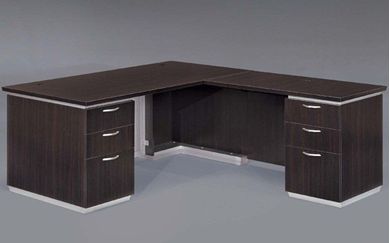 Picture of Contemporary 66" L Shape Office Desk Workstation with Filing Pedestal