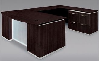 Picture of Contemporary 72" Bowfront U Shape Office Desk Workstation with Lateral File Storage