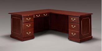 Picture of Traditional Laminate 66" L Shape Desk Workstation