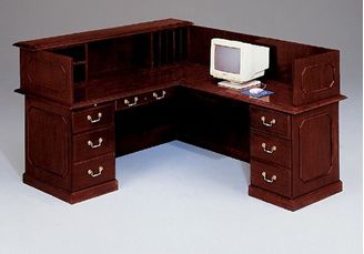 Picture of Traditional Laminate 66" L Reception Desk Workstation