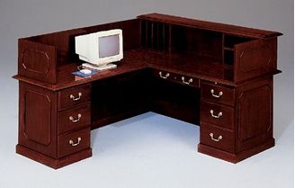 Picture of Traditional Laminate 66" L Reception Desk Workstation