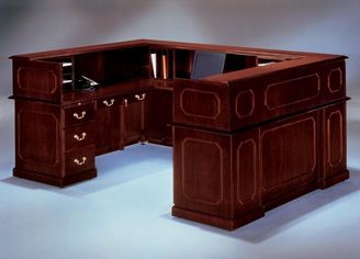 Picture of Traditional Laminate 72" U Shape Reception Desk Workstation