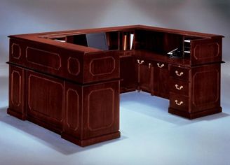 Picture of Traditional Laminate 72" U Shape Reception Desk Workstation
