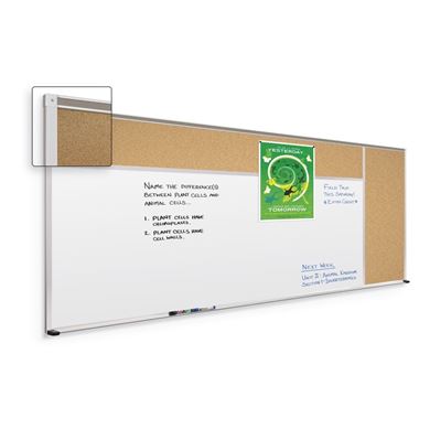 Picture of 4'H x 6'W Porcelain Steel And Natural Cork Whiteboard And Tackboard (Type C)