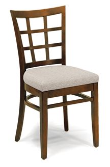 Picture of Dining Cafe Wood Chair with Padded Seat