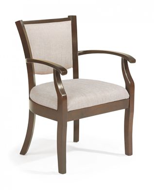 Picture of Wood Frame Dining Cafe Chair with Arms