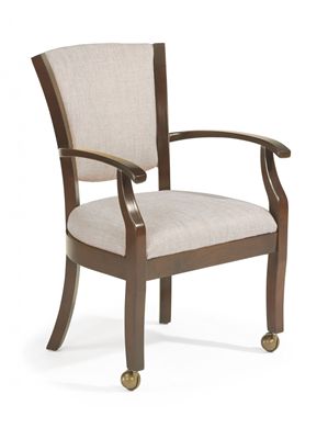 Picture of Wood Frame Dining Cafe Mobile Chair with Arms