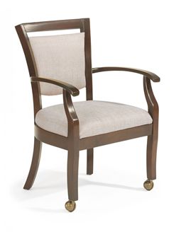 Picture of Wood Frame Dining Cafe Mobile Chair with Arms