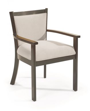 Picture of Wood Frame Dining Cafe Arm Chair with Padded Seat