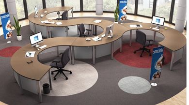 Picture of Custom Circular Shared Teaming Workstation Desk