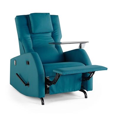 Picture of Healthcare Patient Rocker Glider Recliner With Pillow Back and Tablet Arm