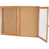 Picture of 48"H x 96"W Bulletin Board Cabinet Oak Finish - 3 Doors