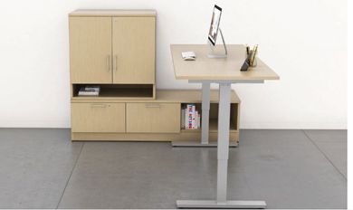 Picture of 72" Powered Height Adjustable Table with Credenza Storage