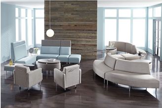 Picture of Contemporary Reception Lounge Modular Curve Benching Configuration