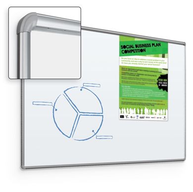 Picture of 4'H x 4'W Whiteboard With Hidden Tackless Paper Holder