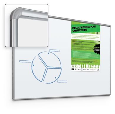 Picture of 4'H x 6'W Whiteboard With Hidden Tackless Paper Holder