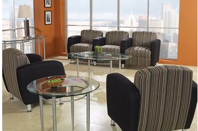 Picture of Reception Lounge 3 Seat Modular Sofa with Club Chairs