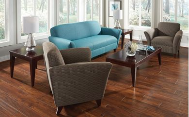 Picture of Reception Lounge Loveseat Sofa with Matching Club ChairS