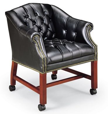 Picture of Reception Lounge Traditional Tufted Mobile Club Arm Chair
