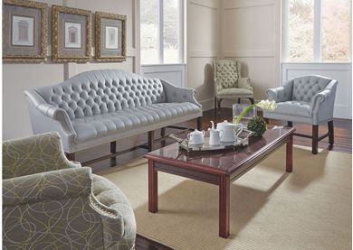 Picture of Reception Lounge Traditional Sofa, Wing Chair with Lounge Tables