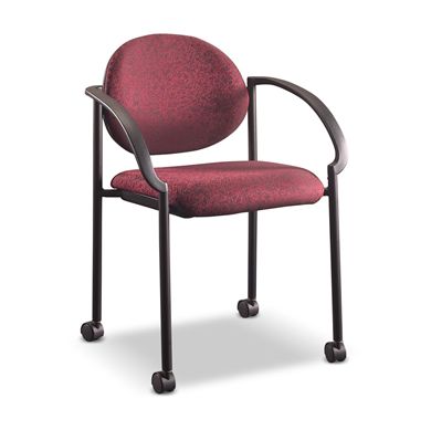 Picture of Upholstered Mobile Stack Chair with Arms