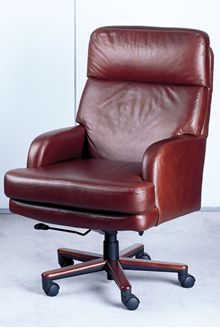 Picture of High Back Executive Office Conference Chair with Wood Base