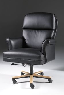 Traditional High Back Executive Office Conference Chair with Wood Base