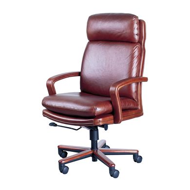 Picture of High Back Executive Office Conference Chair with Wood Base