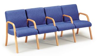 Picture of Reception Lounge 4 Seat Tandem Seating, Wood Arms