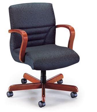 Picture of Mid Back Managerial Office Conference Chair with Wood Base