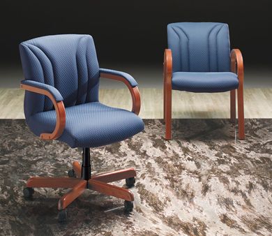 Picture of Set of 2, Mid Back Managerial Conference Chair with Matching Guest Seat
