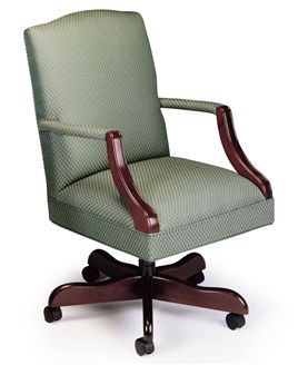Picture of Traditional Managerial Office Conference Chair with Wood Base