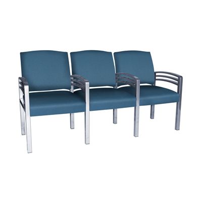 Picture of Reception Lounge Metal Frame 3 Chair Tandem Seating