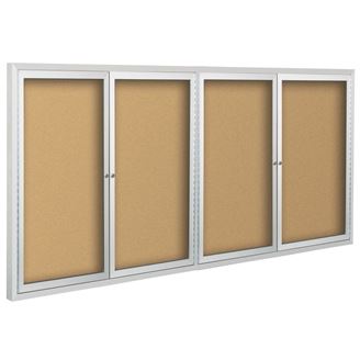 Picture of 48"H x 72"W Deluxe Bulletin Board Cabinets 2 Sliding Doors