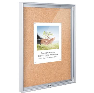 Picture of 24"H x 18"W Natural Cork Bulletin Board Cabinet