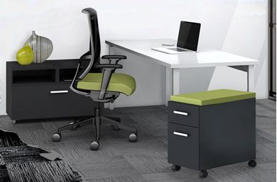 Picture of Contemporary 60" Work Table with Filing Storage, Mobile Pedestal and Task Chair