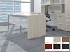 Picture of Contemporary Executive Desk with Kneespace Credenza, Storage Hutch and Ergonomic Task Chair