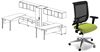 Picture of Contemporary 2 Person L Shape Workstation with Wall Mount Storage with Ergonomic Task Chair
