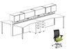 Picture of 4 Person Teaming Bench Workstation with Power and Ergonomic Seating