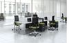 Picture of 4 Person Powered Teaming Desk Workstation with Filing and Ergonomic Seating