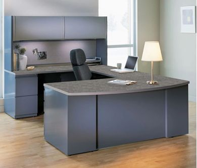 Picture of Bowfront 72" U Shape Steel Office Desk Workstation with Filing and Storage