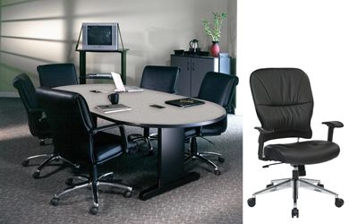 Picture of 72" Racetrack Conference Table with 5 Conference Chairs