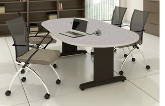 Picture of 72" Racetrack Conference Table with Nesting Training Chairs