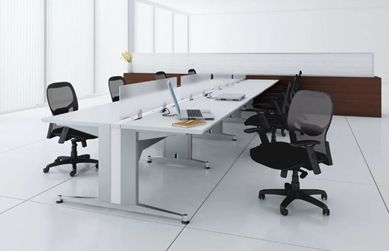 Picture of 8 Person Powered Teaming Desk Workstation with Desk 