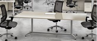 Picture of Contemporary 72" Rectangular Conference Table with Set of 3 Conference Chairs