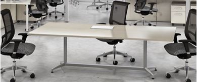 Picture of Contemporary 96" Rectangular Conference Table with Set of 3 Conference Chairs