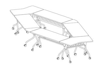 Picture of Modular Mobile Oval Training Table Set