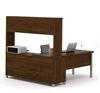 Picture of Oak L-Shaped Desk With Hutch