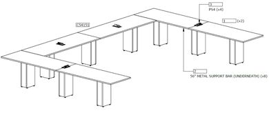 Picture of U Shape Modular Conference Table with Power Modules
