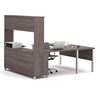Picture of U-Desk With Hutch In Bark Gray